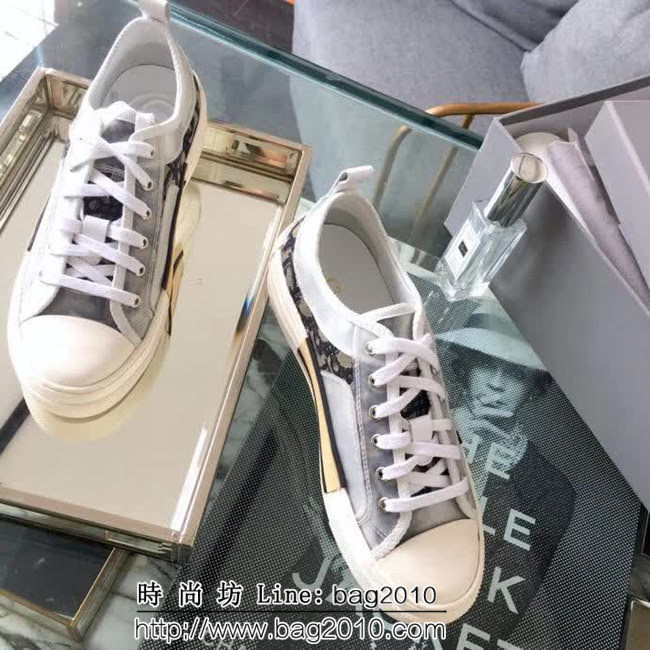 DIOR迪奧 2019早春米蘭走秀新款 磨砂珍珠閃pvc半透明膠片拼接 低幫女休閒鞋 QZS2285
